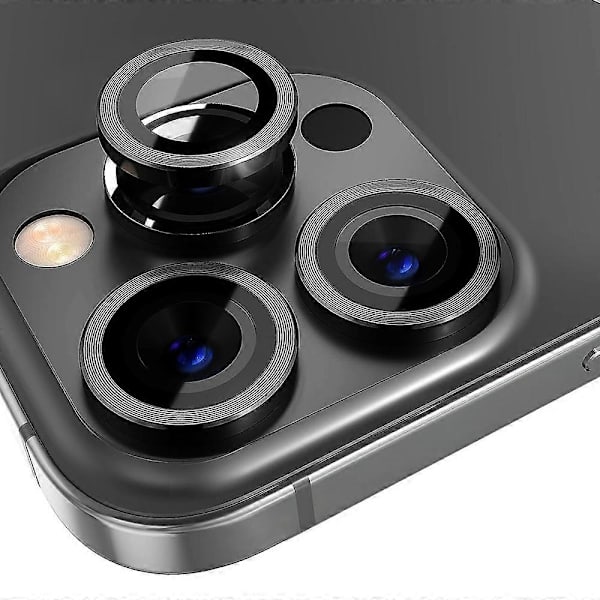 Kompatibel med iPhone 15 Pro Kameralinsskydd-lingling} Multicolor Black