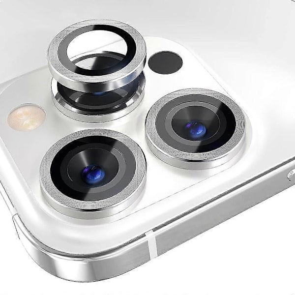 Kompatibel med iPhone 15 Pro Kameralinsskydd-lingling} Multicolor Silver