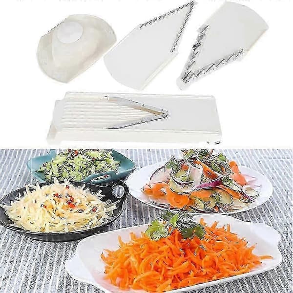 Mandolin, V-formet rustfrit stålblad - BPA-fri, FDA-kompatibel.