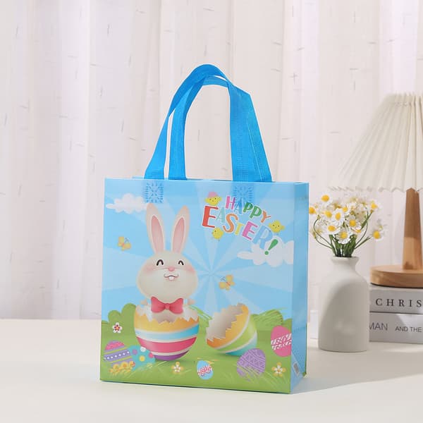 12 påskegaveposer med håndtak, Happy Easter kurvposer
