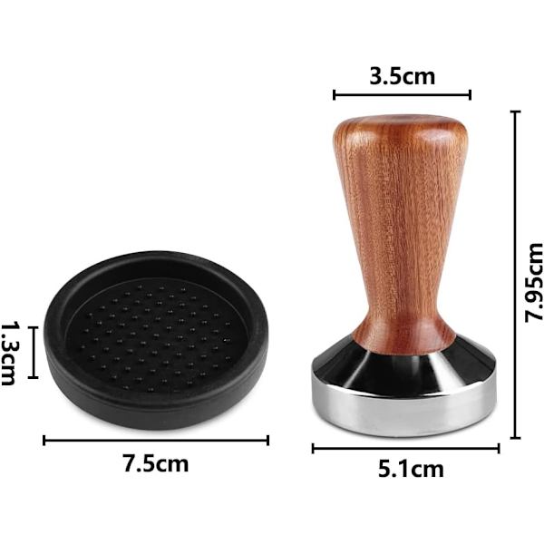 Kaffetamper, espressotamper, kaffemaskin i rustfritt stål, 51 mm
