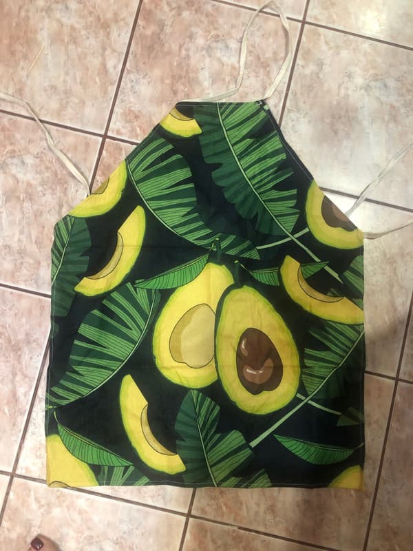 Avocado forklæde, forklæde og blad vævet mønster forklæde, unisex justerbart halsforklæde, velegnet til køkkenkokke.