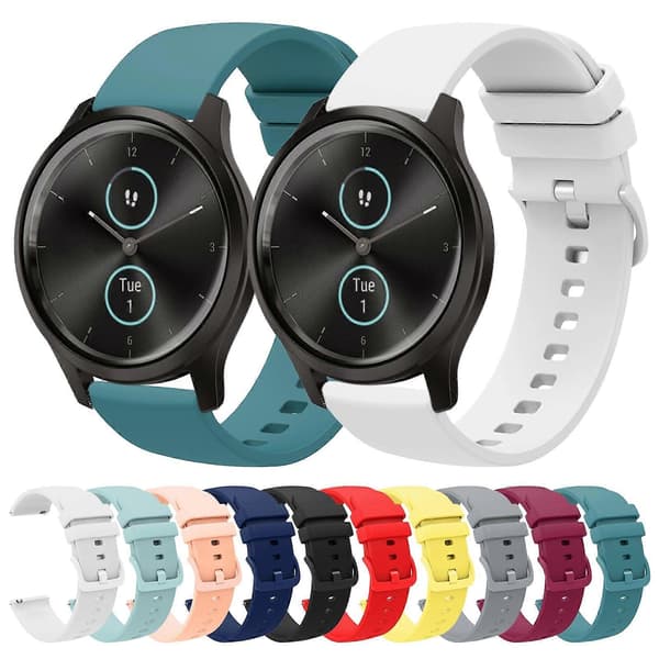 Silikoninen kellon ranneke Garmin VivoMove Style -kellolle-lingling} White