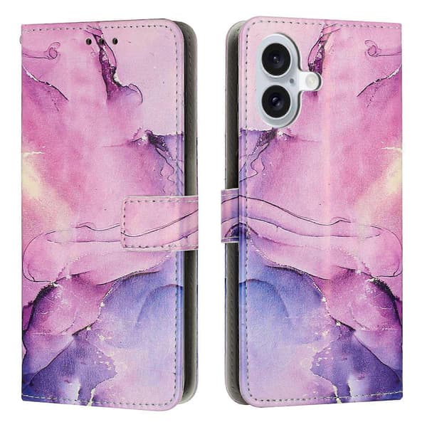 Kompatibel med iPhone 17 Stand Case Marmormønster PU Læder Wallet Telefon Cover-lingling}