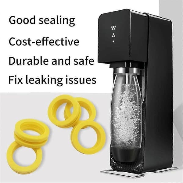Ersättningspackningar för SodaStream DUO Terra ART CO2-cylindrar - 5-pack silikonpackningar Yellow