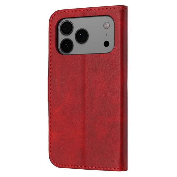 Happy Cat Læder Telefon Cover-lingling} Red iPhone 17 Pro Max