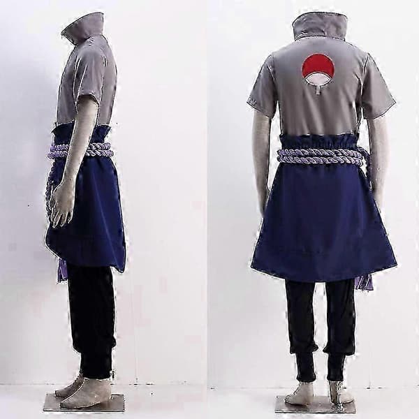 Naruto Uchiha Sasuke cosplay Halloween anime performance kostym-lingling} Zipper style M