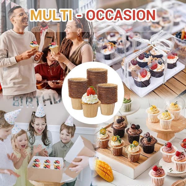 90-pakning naturlige papir cupcake coasters, bakepapir cupcake coasters, fortykkede cupcake coasters, engangs cupcake coasters