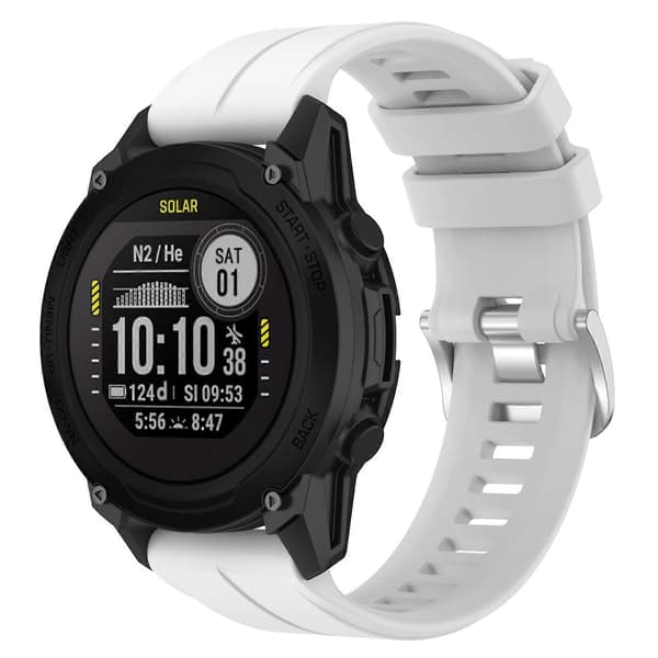 Kompatibel med Garmin Descent G1 silikone urrem - lingling} White