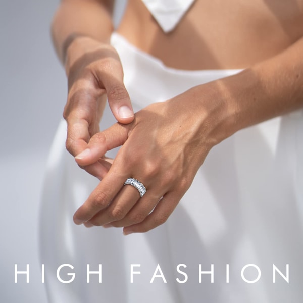 Heta 2025 Sterling Silver Ring för Kvinnor, Solid Silver Romantisk Regnbåge Krona Öppningsring för Kvinnor Smycken, med 5A Cubic Zirconia, Justerbar Storlek