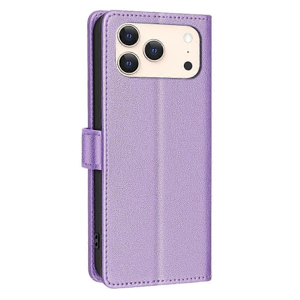 Litchi Tekstur RFID PU Læder Etui Purple iPhone 17 Pro