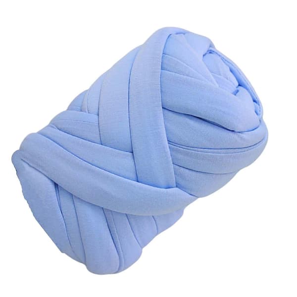 Armstrikkegarn til tykt flettet knudeplaid DIY, blødt vaskbart rør-lingling} Light Blue