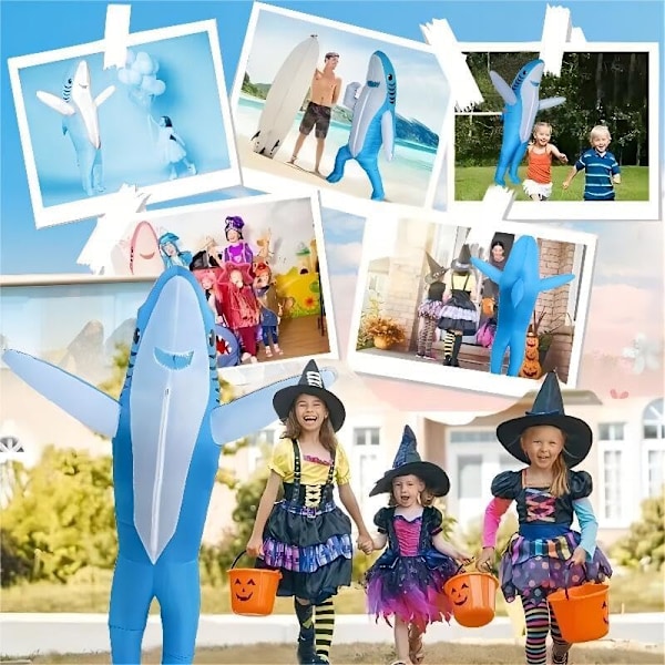 Het 2025 Uppblåsbar Kostym Vuxna Rolig Kostym, Uppblåsbar Hajdräkt, Uppblåsbar Partykostym Halloween Vuxen Kostym Jumpsuit Partyklänning