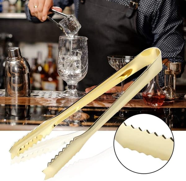 Isklyper i rustfritt stål, appetittklyper, gullfargede godteriklyper, mini serveringsspatler, klyper for fest og kafé-appetitt
