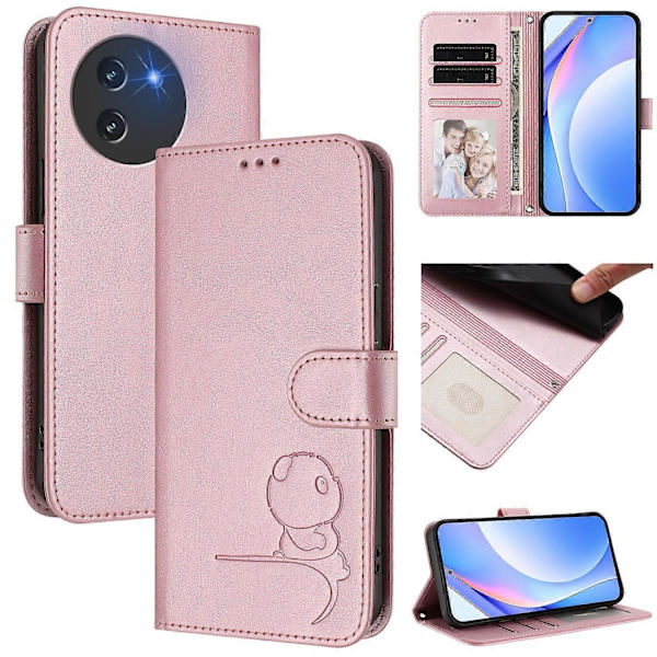 Panda RFID PU Telefoncover Kompatibelt med Doogee Note 59 / Note 59 Pro-lingling} Pink
