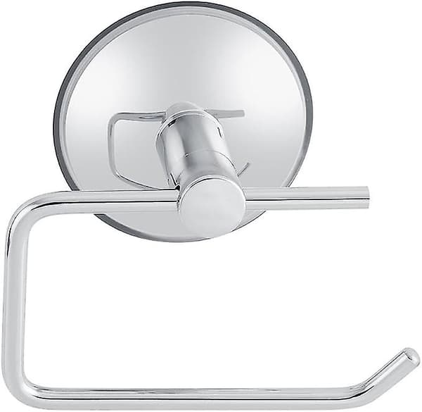 Toiletpapirholder i rustfrit stål med sugekop til vægmontering, badeværelse