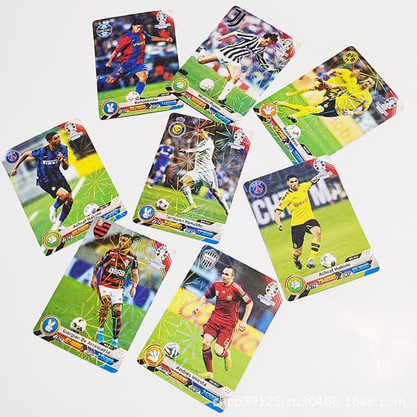 288 Fotballkort Stjerne Flash-kort Samling 3D Fotball C Packing box random