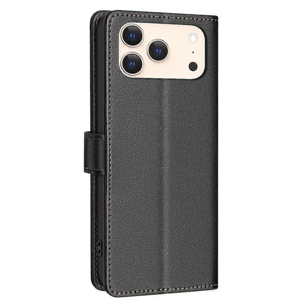 Litchi Tekstur RFID PU Etui-lingling} Black iPhone 17 Pro