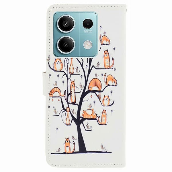 Kompatibel med Xiaomi Redmi Note 13 Pro 5G/Poco X6 5G Mobilskal 3D Mönster Läder Plånboksfodral-lingling} Multicolor Cat and Tree