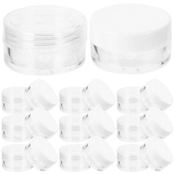24 tomma plastbehållare med lock, lämpliga för ansiktskräm, ansiktskräm i resestorlek, etc. As Shown