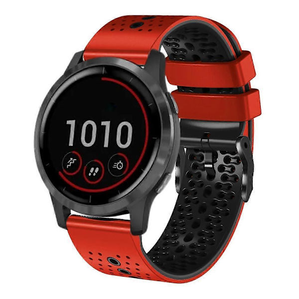 Silikone Urrem til Garmin vivoactive 4-lingling} Red Black