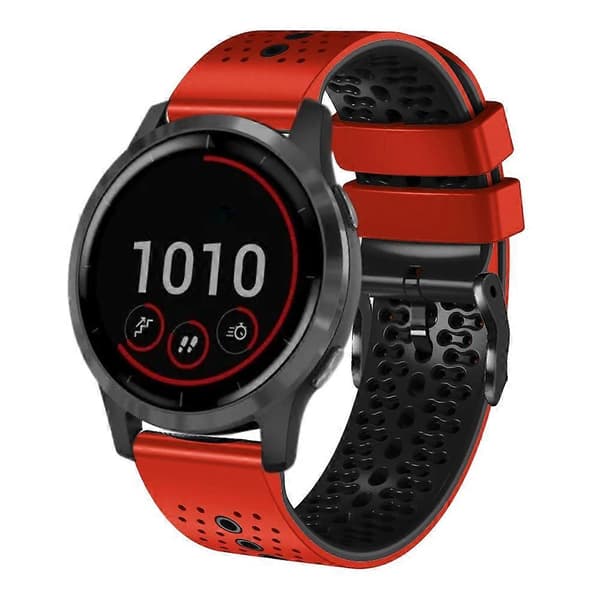 Silikoninen kellon ranneke Garmin vivoactive 4 -linglingille} Red Black
