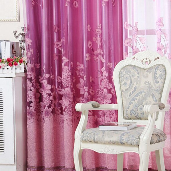 Fönstergardin av polyester i mörkläggningsgardin för dekoration av vardagsrummet i sovrummet (brun)
