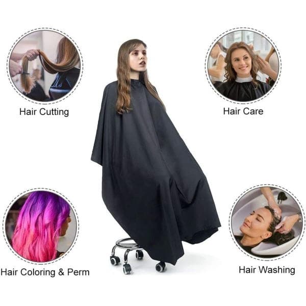 Lang hårkappe, profesjonell hårkappe, vanntett nylonhårkappe, egnet for frisørsalonger.