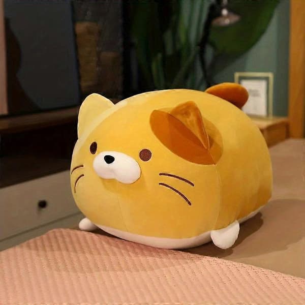 Söt japansk dumpling-katt plyschleksak docka tjock huskatt stor kudde tygdocka docka-lingling} grey