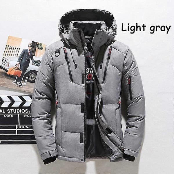 -30℃ Vinter Tjock Dunjacka för Män, Snöparkas för Män, Varm Vinterdunjacka för Män, Ljusgrå light gray 4XL