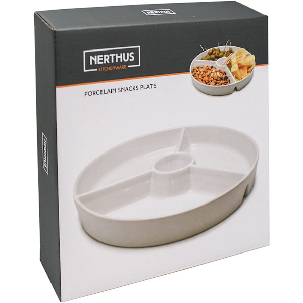 Snackstallrik, vit, 19,5 x 19,5 x 3,5 cm