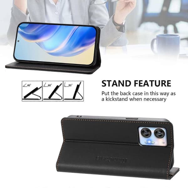 Magnetisk Lærveske Kompatibel med Oukitel C35-lingling} Black