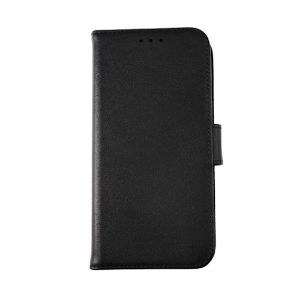 Ægte læder telefoncover i tegnebogsstil - kompatibelt med iPhone 13 Pro - Sort