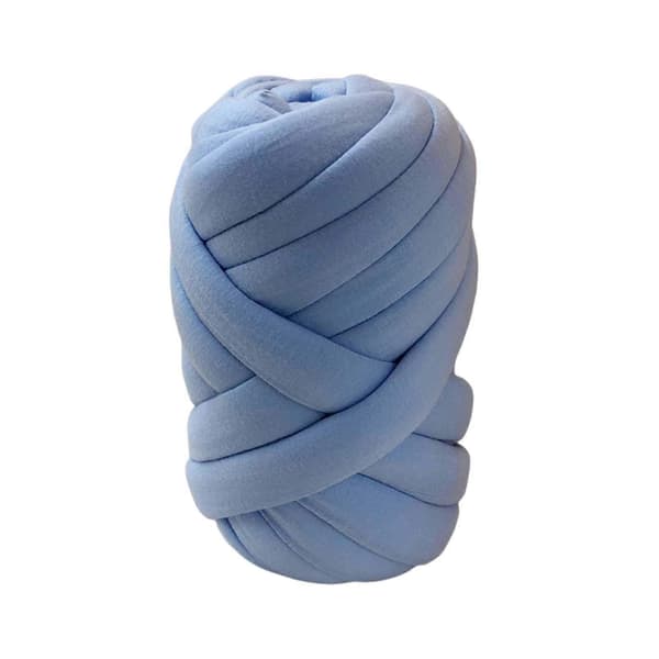 Armstrikkegarn til tykt flettet knudeplaid DIY, blødt vaskbart rør-lingling} Blue