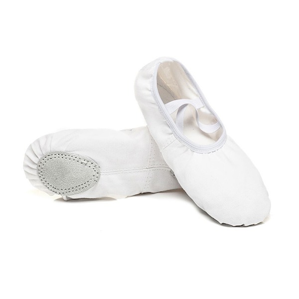 Balletsko til piger, blødt læder; dansesko til drenge, hvide. WHITE 32