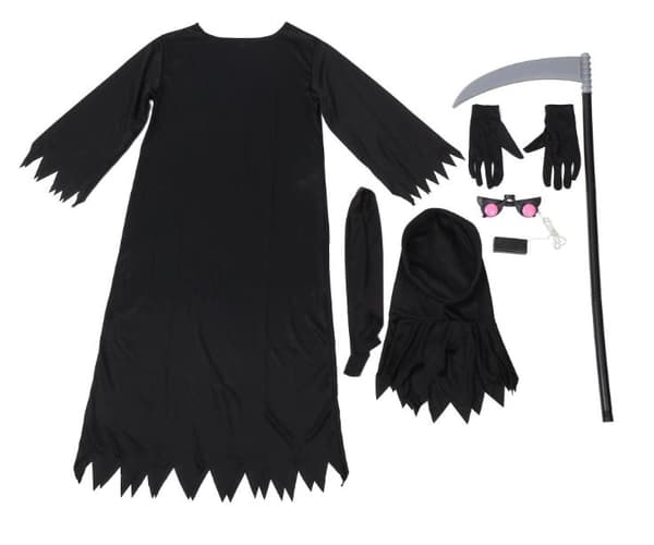 Nye børns Halloween-kostumer, kostumer med dødstema og lysende kostumebriller. M 110-120CM