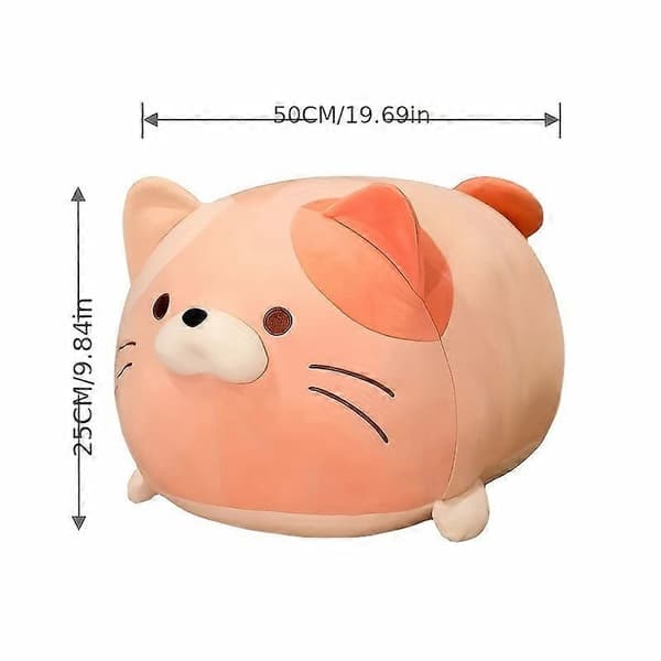 Söt japansk dumpling-katt plyschleksak docka tjock huskatt stor kudde tygdocka docka-lingling} orange