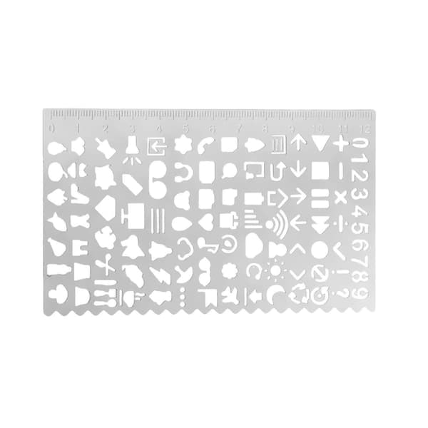 2x Tegneskabelon Tegnestencil Multipurpose Kontor Rustfrit Stål Party-lingling}