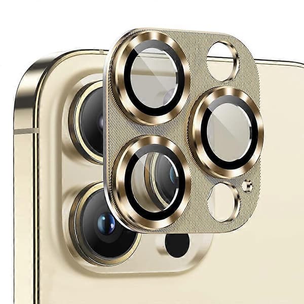 Kompatibel med iPhone 14 Pro Kameralinsskydd-lingling} Multicolor Gold
