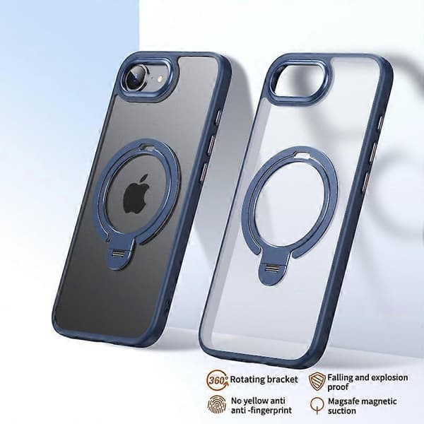 Til iPhone 16e Telefon Cover Kompatibelt med MagSafe Støttefod Mat Bagside - Grå-lingling} Multicolor Blue