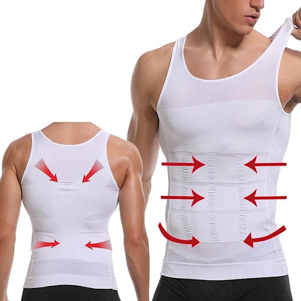 Formgivande Tanktop för Män / Korrigerande - Välj Färg! XL (white)