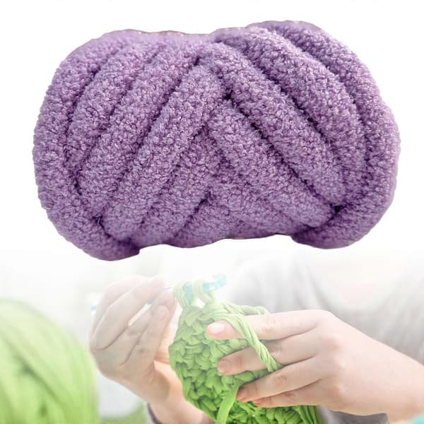 Grovt ullgarn armstickningsgarn lätt DIY handstickning tjockt garn vikt-lingling} Violet