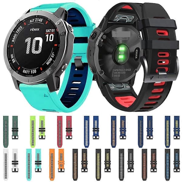 Silikonarmband för Garmin Fenix 5-lingling} Black Grey