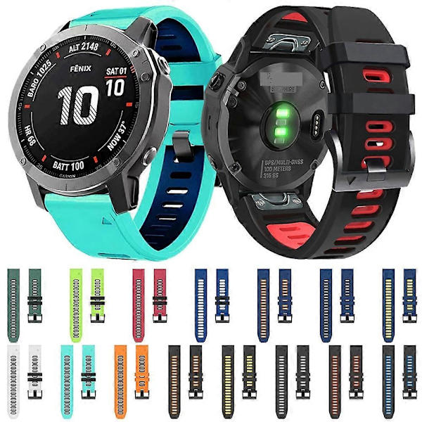 Silikone Urrem Til Garmin Fenix 5-lingling} Black Grey