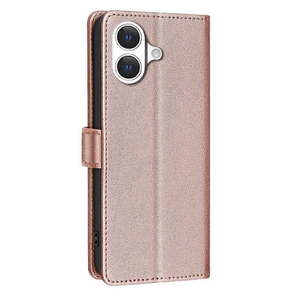 Litchi Tekstur RFID PU-deksel Kompatibelt med iPhone 17 Pro-lingling} Gold iPhone 17