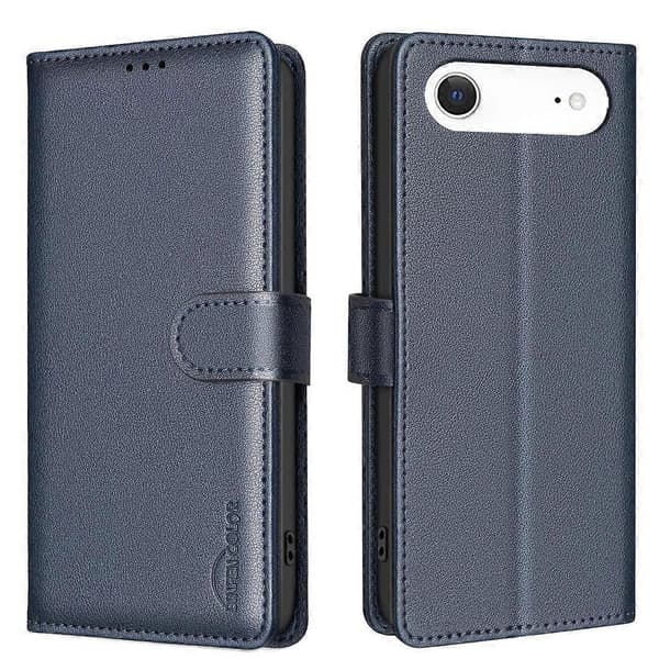 Litchi Tekstur RFID PU Etui Kompatibelt med iPhone 17 Pro-lingling} Blue iPhone 17 Air