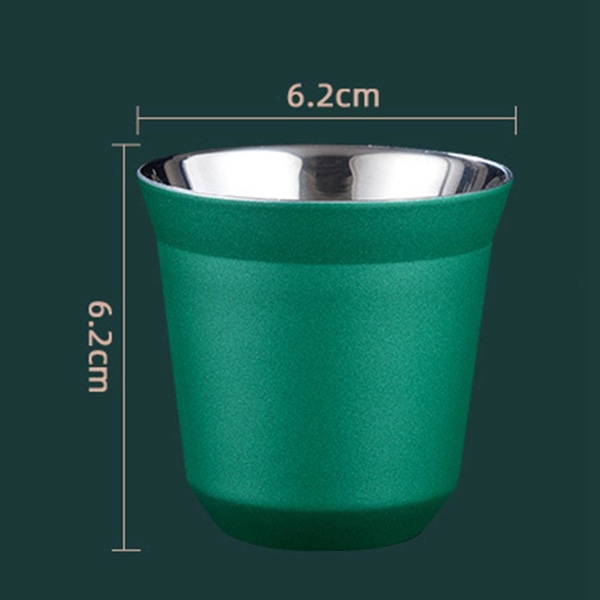 4x, 80 ml dubbelvägg rostfritt stål espressokopp isolering för Pixie Coffee Cup Kapselform Cof
