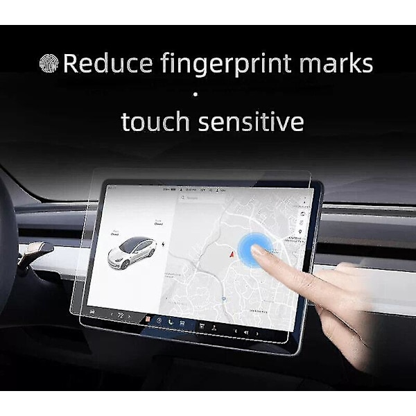 Heta 2025 2st Tesla Model 3 /y 9d Hd Härdat Glas Touch Screen Protector Snabb Fri Frakt