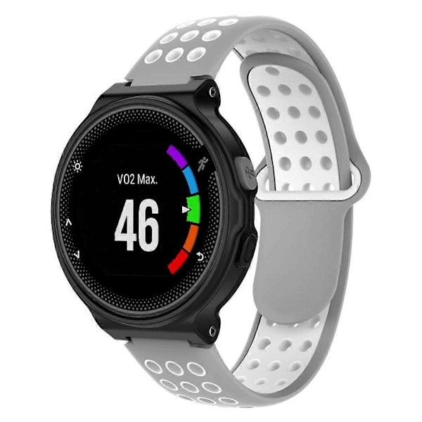 Silikonerem i dobbelt farve til Garmin Forerunner 220-lingling} Grey White