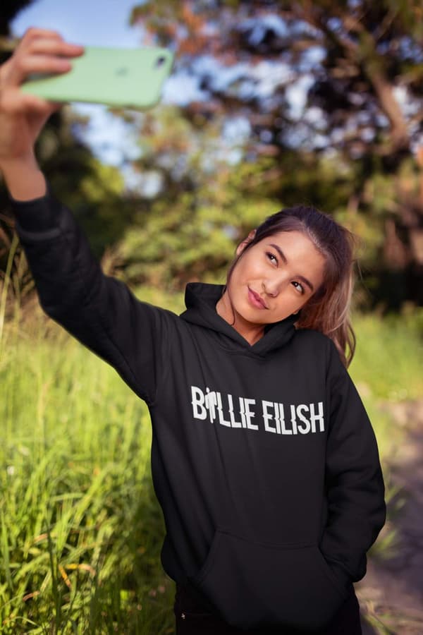 Billie Eilish Sort Hættetrøje T-shirt 480 XXL